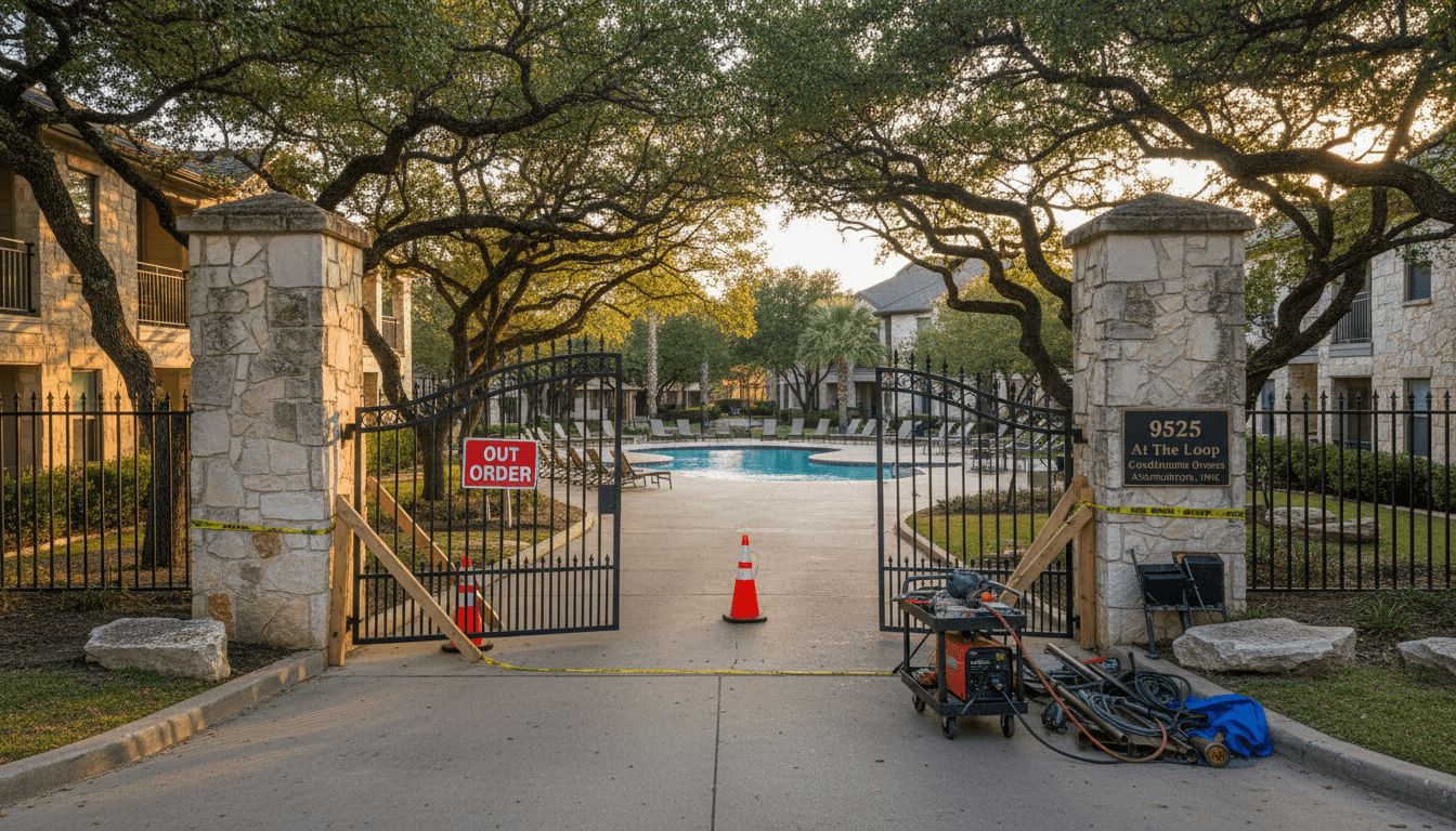 Gate Repair Underway